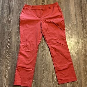 Red Straight-Leg Ann Taylor Pants